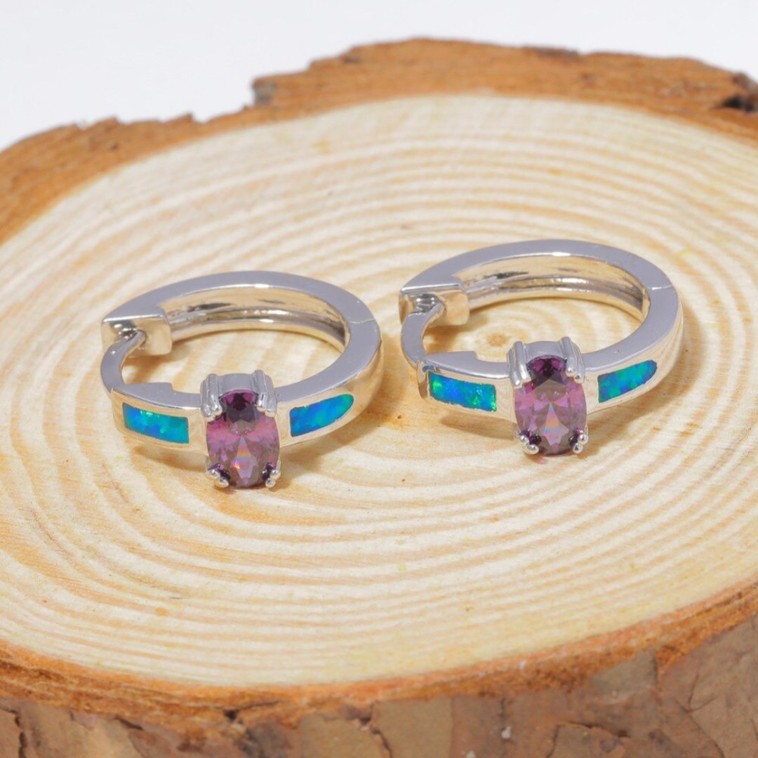 Schickes Amethyst & Blauer Opal Silberpaket