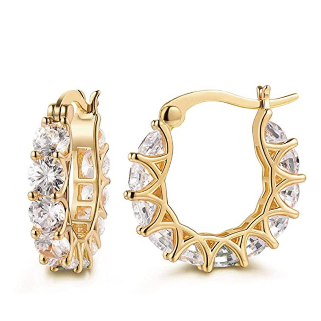 Stylish Cubic Zirconia Hoop Earrings