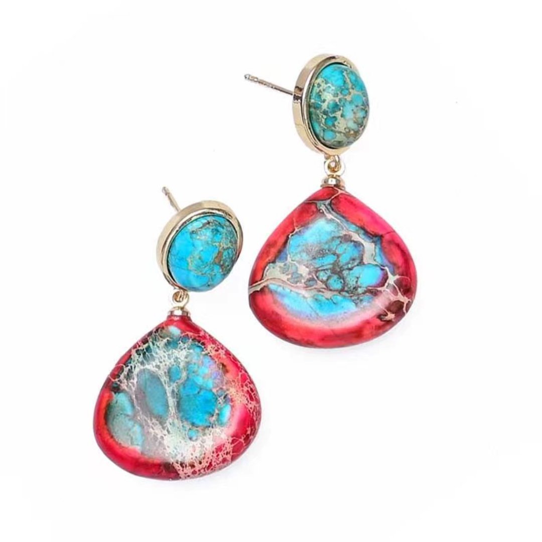 Spiritual Natural Emperor Stone Earrings