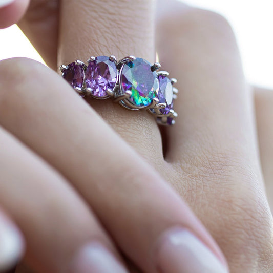 Amethyst & Topas Silberring