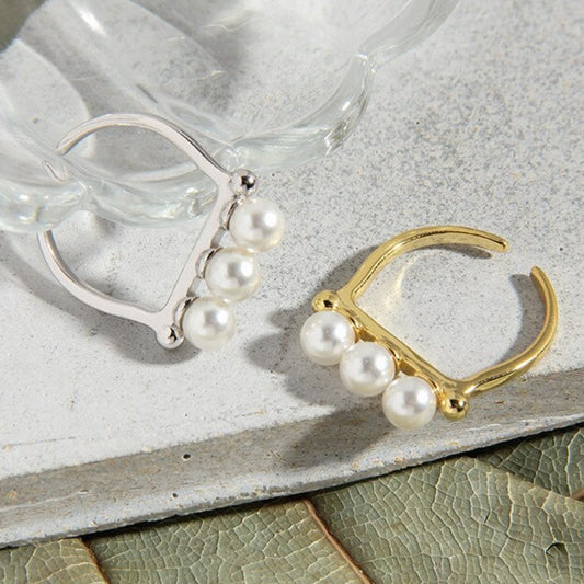 Verstellbarer Ring aus 925er Sterlingsilber mit Celine-Perle