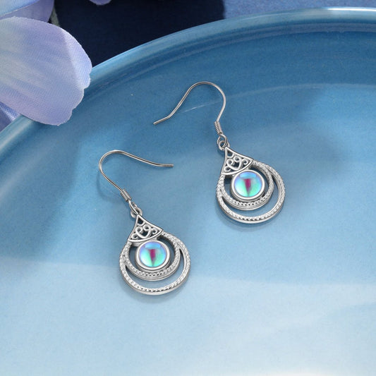 Boho Mondstein 925 Sterling Silber Ohrringe