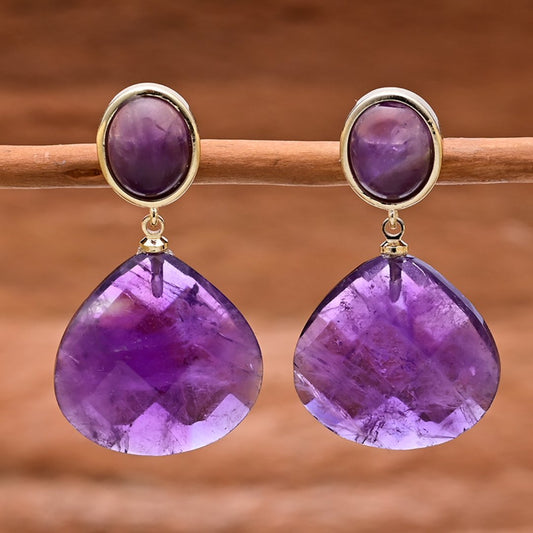 Spiritual Ethnic Amethyst Earrings