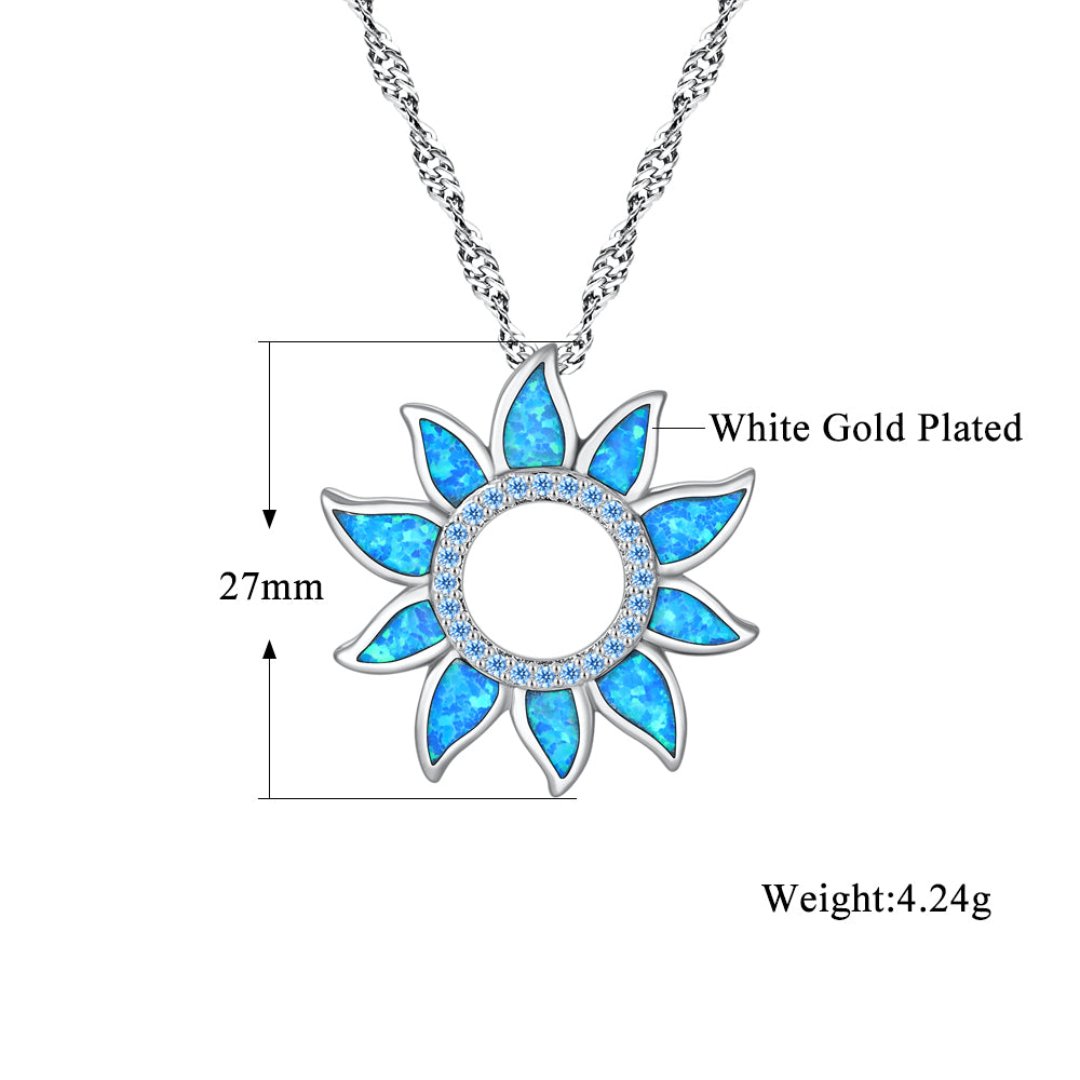 Spiritual Sun Blue Fire Opal Pendant