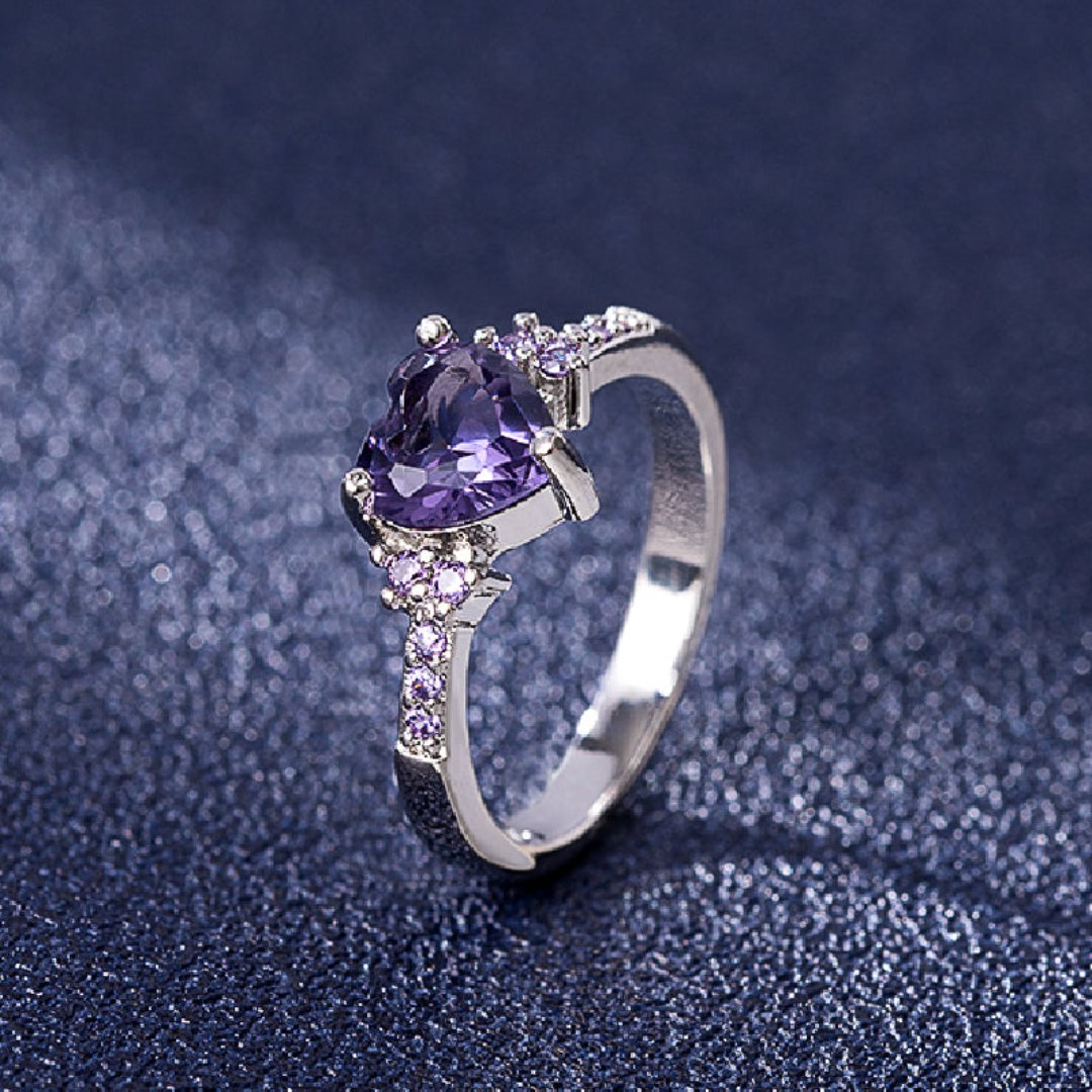 Love Amethyst 925 Sterling Silver Ring