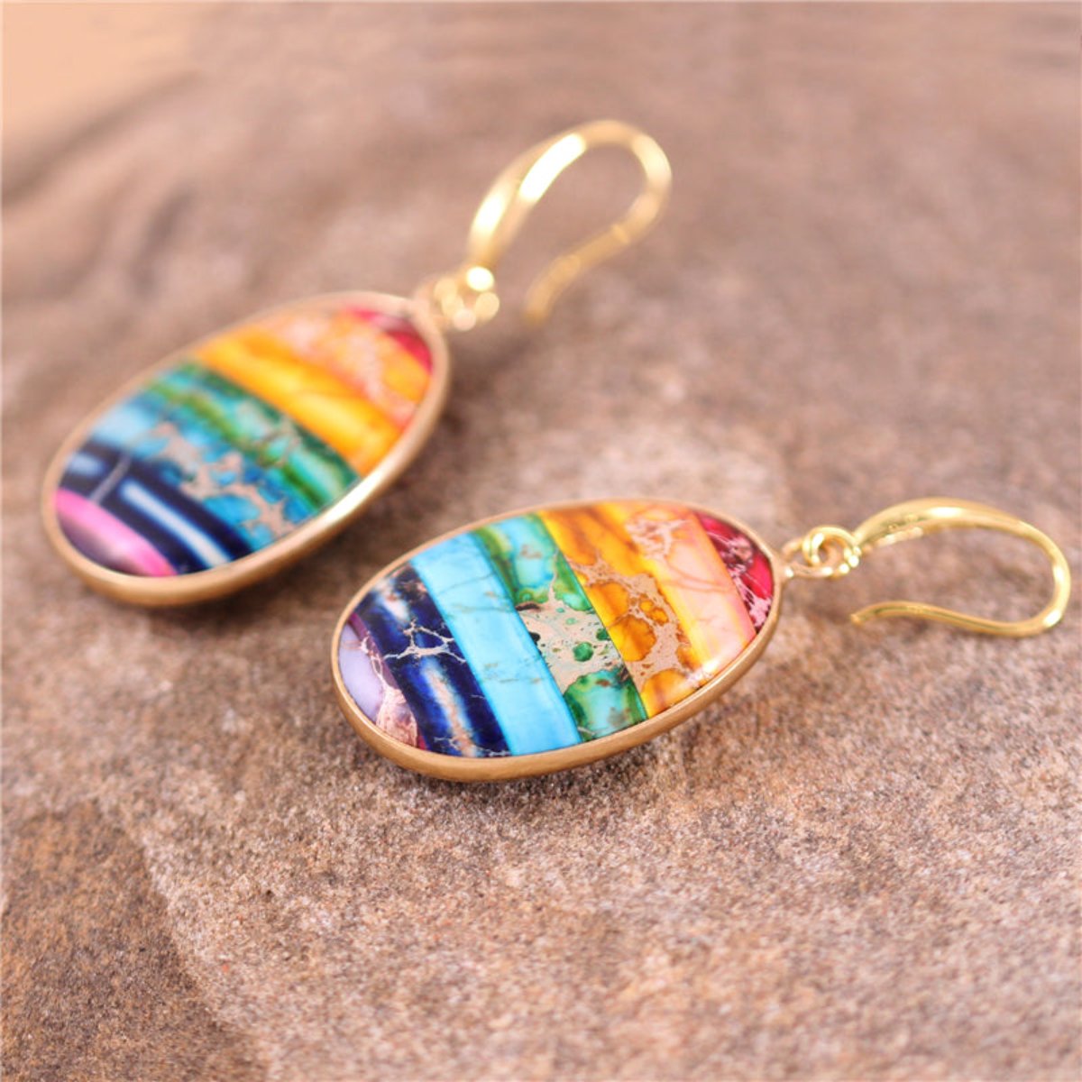 New 7 Chakra Dangle Drop Earrings