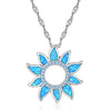 Spiritual Sun Blue Fire Opal Pendant
