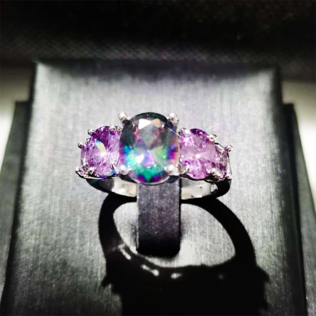 Amethyst & Topaz Silver Ring