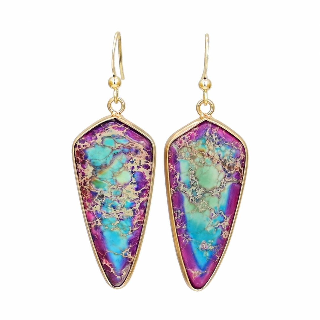 Pfeilspitze Böhmischer Jaspis Ohrringe