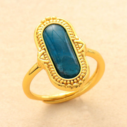 Vintage Big Natural Stone Adjustable Ring