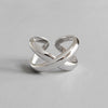 X 925 Sterling Silver Adjustable Ring