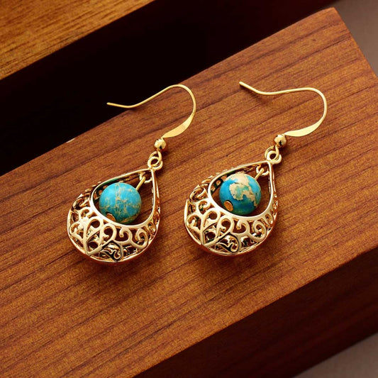 Elegant Drop Gold Tone Earrings