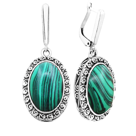 Spring Flower Malachite Earrings