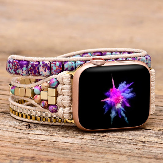 Stilvolles lila Jaspis-Apple-Watch-Armband