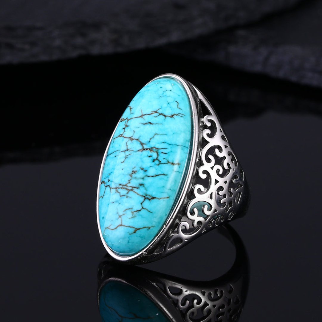 Elegant Turquoise 925 Sterling Silver Ring