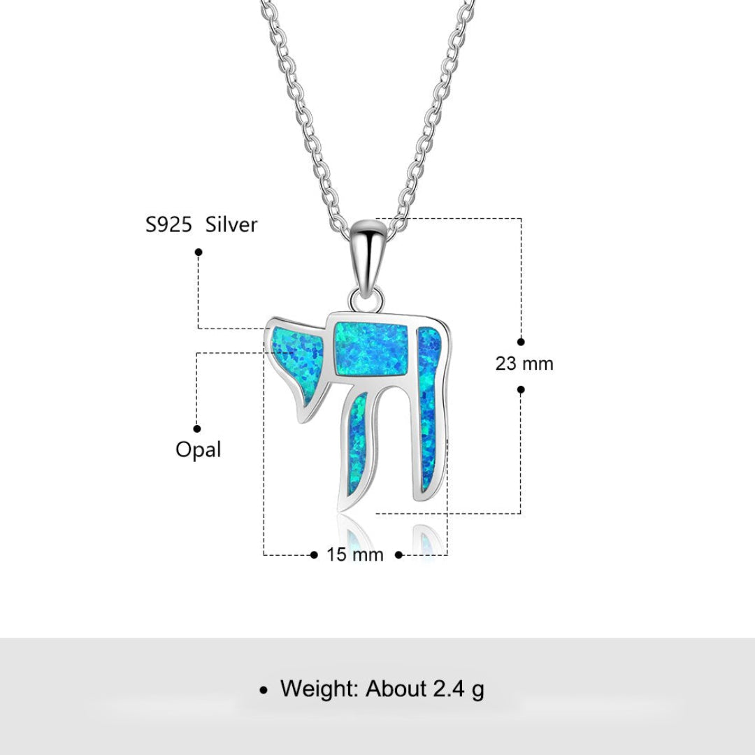 Lucky Elephant Blue Opal Silver Pendant