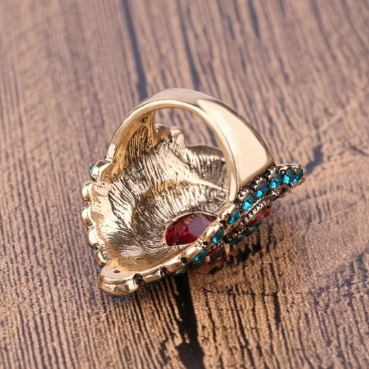 Vintage Turkish Garnet Gold Plated Ring