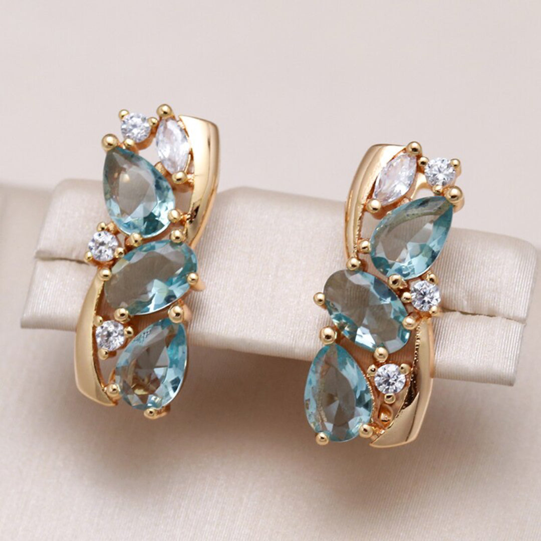 Vintage Topaz Rose Gold Plated Earrings