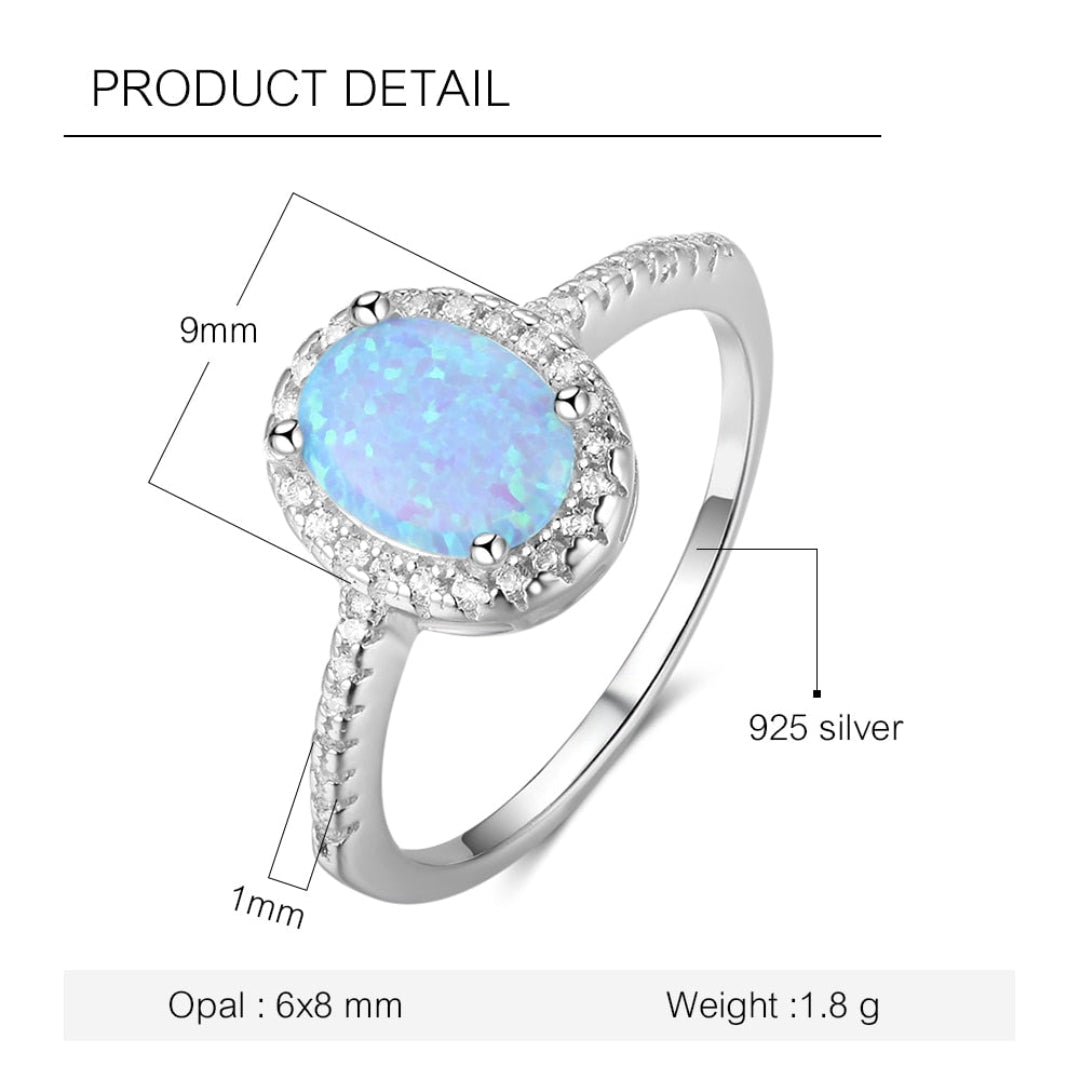 Schicker blauer Opal 925 Sterling Silber Ring