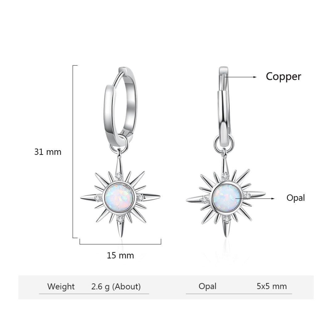 Sun Fire Opal Hoop Earrings