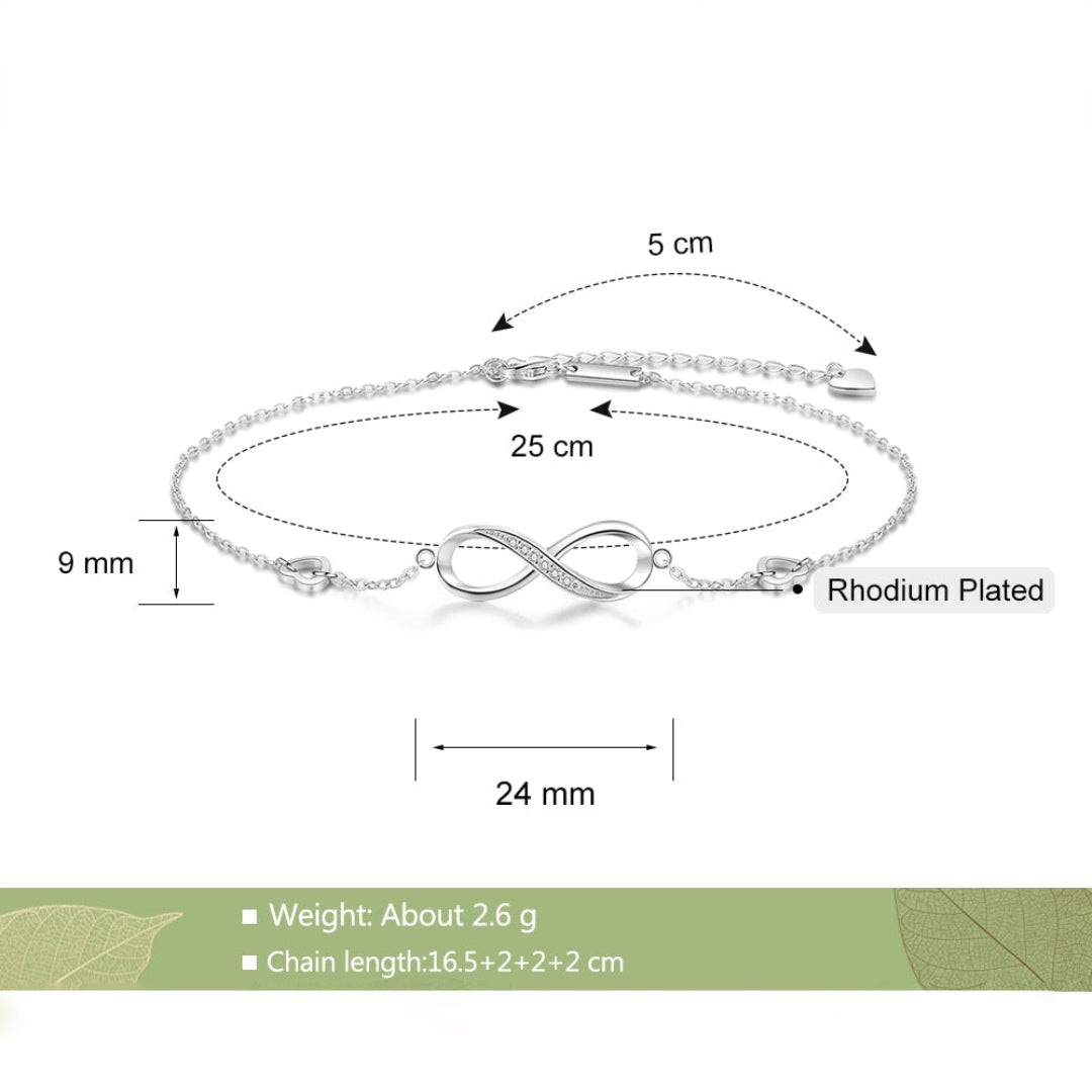 Infinity Zirconia Silver Color Anklet