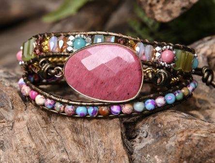 Spirit Mystic Aura Rhodonite Bracelet