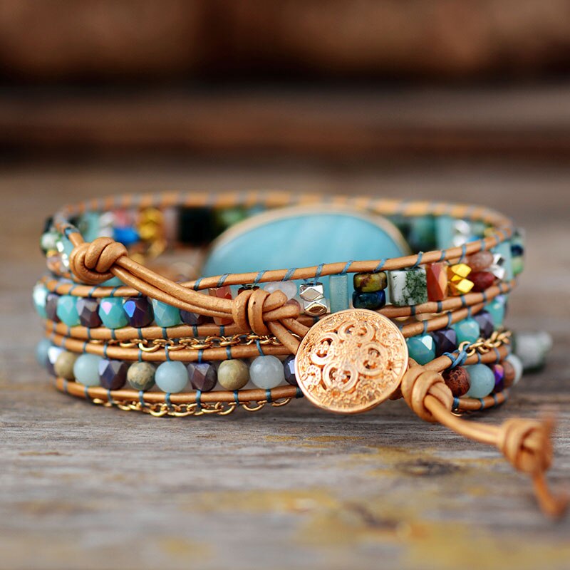 Spiritual Amazonite Wrap Bracelet