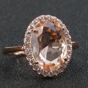 Innocent Morganite Rose Gold Silver Ring