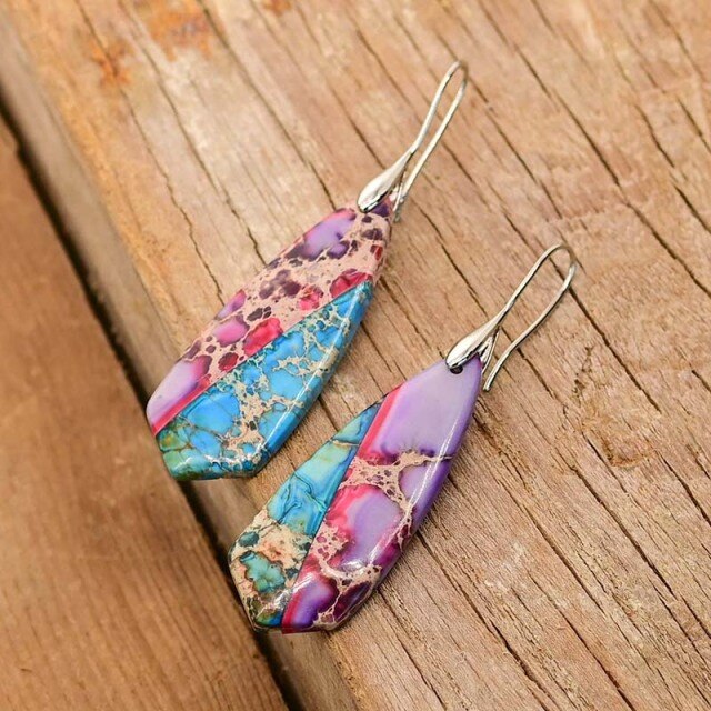 Pennyroyal Emperor Stone Deltoid Earrings