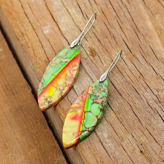 Nile Green Leaf Emperor Earrings