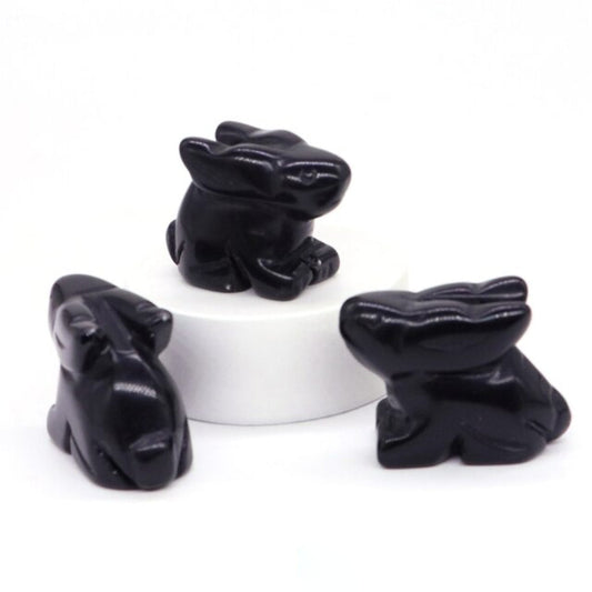 Sweet Rabbit Statue Natural Crystal Stone