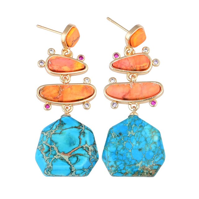 Spiritual Geometrical Natural Stone Earrings