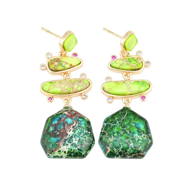 Spiritual Geometrical Natural Stone Earrings