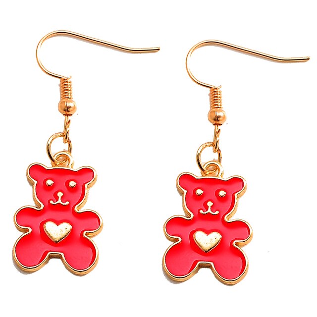 Cute Bear Charm Dangle Earrings