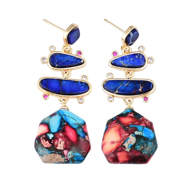 Spiritual Geometrical Natural Stone Earrings