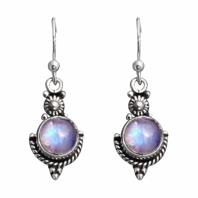 Handicraft Retro Moonstone Earrings