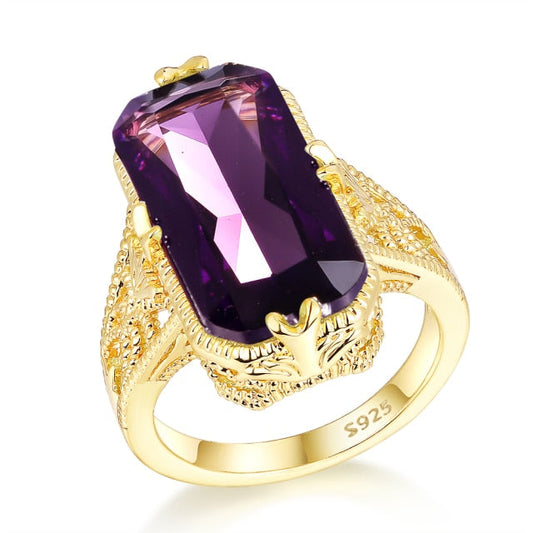 Atemberaubender Amethyst-Sterlingsilberring