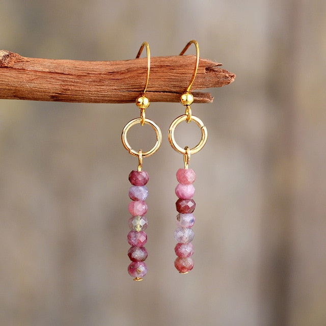 Vintage Jasper Tourmaline Earrings