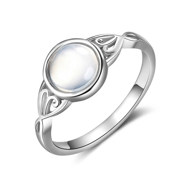 Elegant Moonstone Sterling Silver Ring