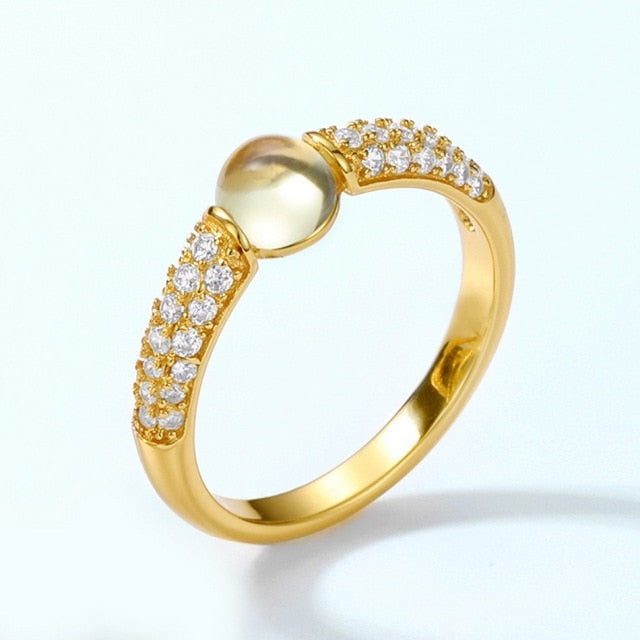 Elizabeth Quartz 18K Gold Vermeil Ring