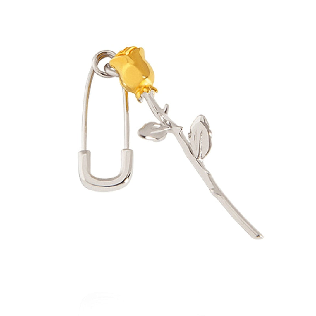 Shahmaran Rose Silver Single Earring