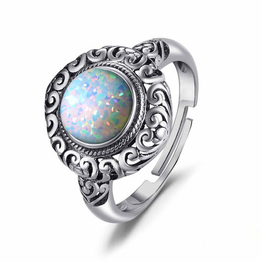 Vintage Opal 925 Sterling Silber Ring