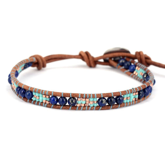 Spirituelles Lapislazuli-Armband, handgefertigt