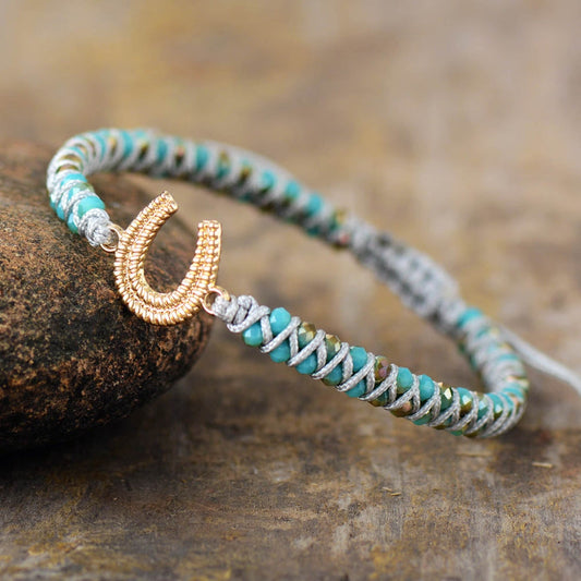 Lucky Horseshoe Blue Jasper Bracelet