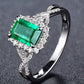 Sterling Silber Ring mit Smaragd im Vintage Stil 