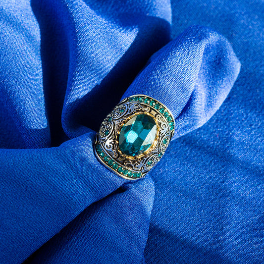 Vintage Aquamarine Silver Ring