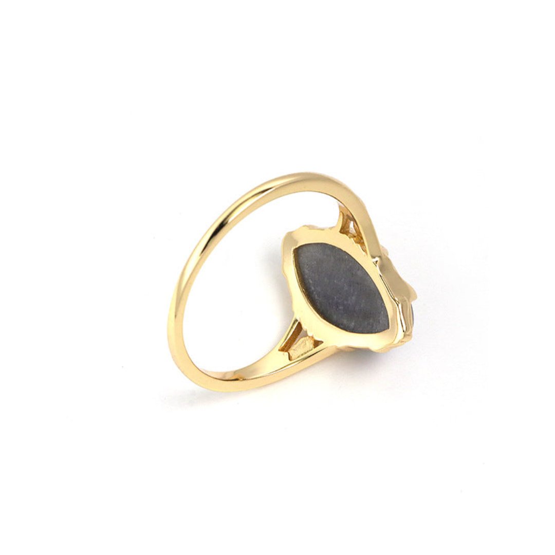 Vintage Star Labradorite 925 Sterling Silver Ring