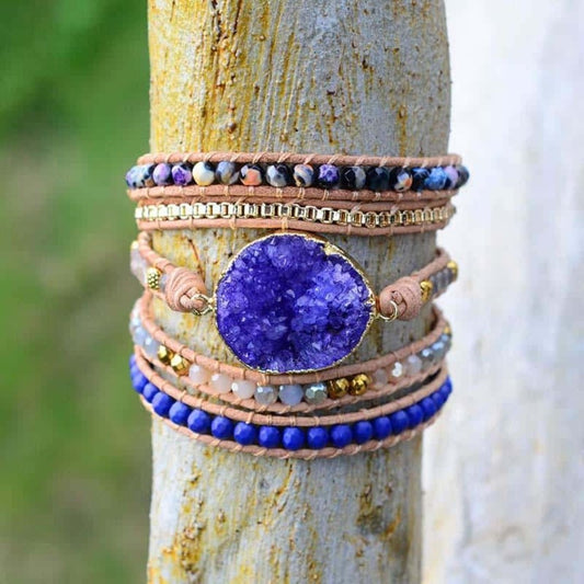 Beruhigendes lila Druzy-Armband 