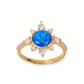 Sunshine Blue Opal 24K Gold Ring