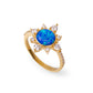 Sunshine Blue Opal 24K Gold Ring